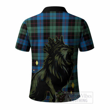 Guthrie Tartan Family Crest Polo Shirt Crowned Lion Roaring
