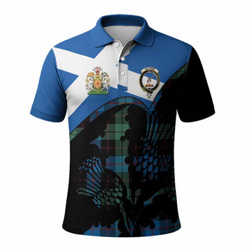 Guthrie Tartan Family Crest Polo Shirt Scotland Thistle Floral Flag Style