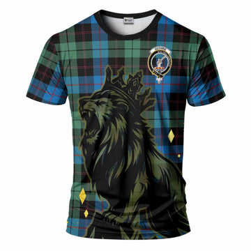 Guthrie Tartan Family Crest T-Shirt Crowned Lion Roaring