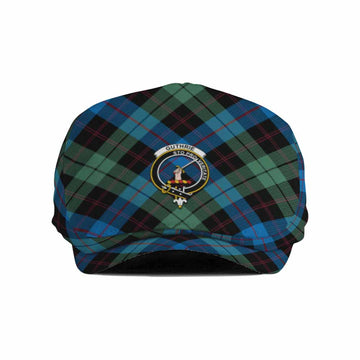 Guthrie Tartan Flat Cap, Jeff Cap Cross Style with Family Crest