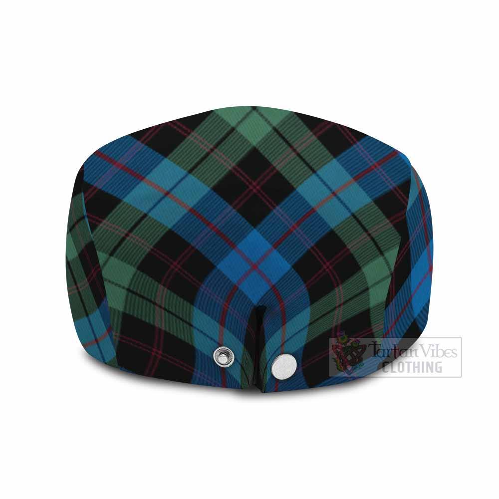 Guthrie Tartan Flat Cap, Jeff Cap Cross Style with Family Crest - Tartan Vibes Clothing