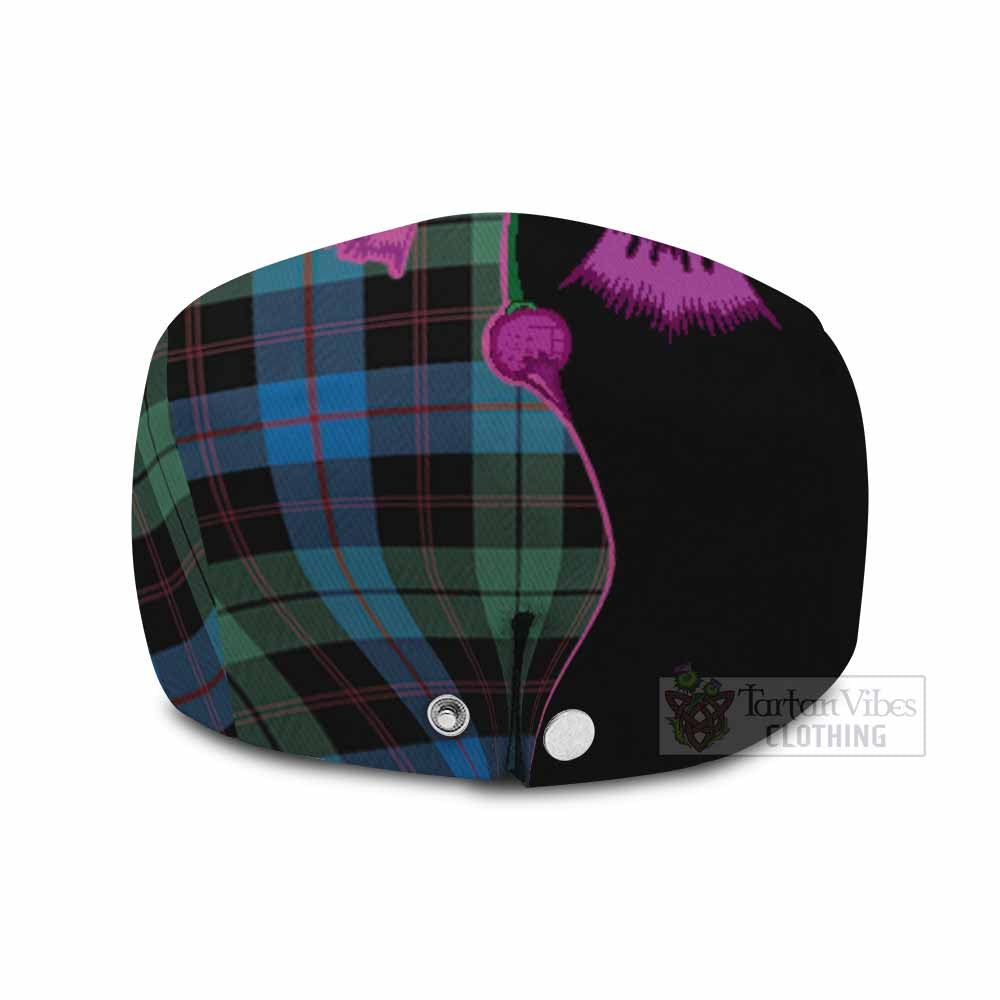 Guthrie Tartan Flat Cap, Jeff Cap Traditional Scottish Thistle