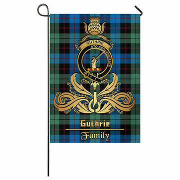 Guthrie Tartan Garden Flag with Highland Thistle Cherish Family Crest Style