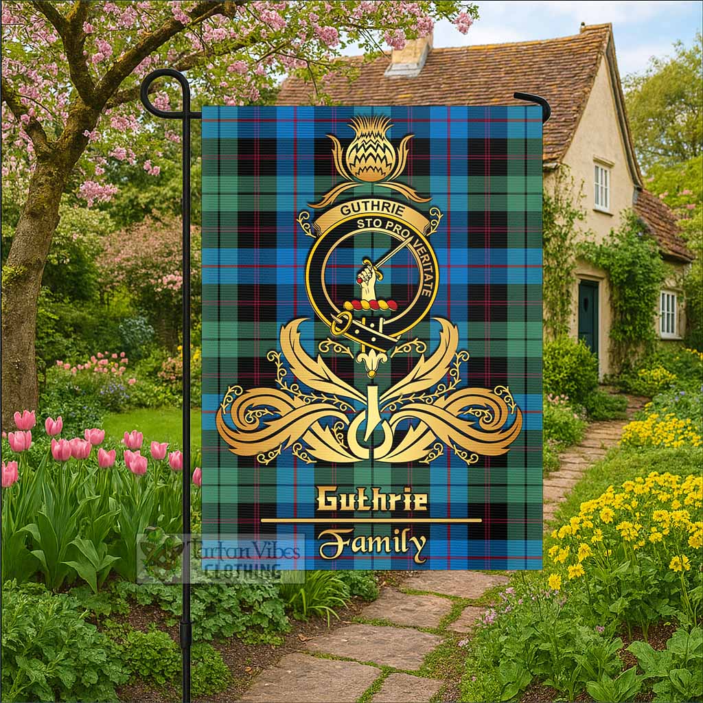 Guthrie Tartan Garden Flag with Highland Thistle Cherish Family Crest Style - Tartan Vibes Clothing