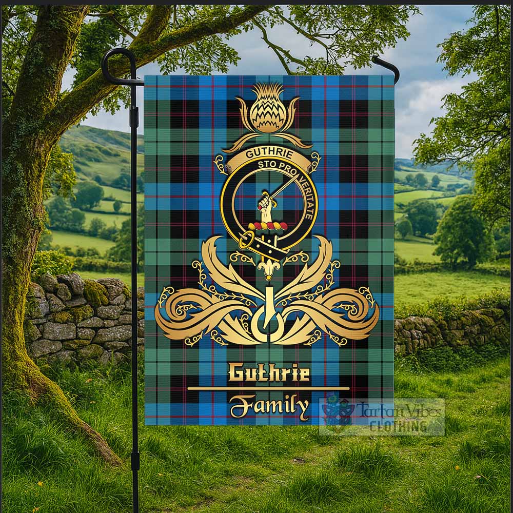 Guthrie Tartan Garden Flag with Highland Thistle Cherish Family Crest Style - Tartan Vibes Clothing