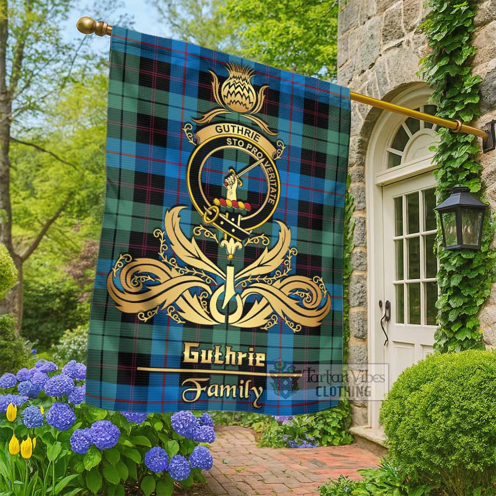 Guthrie Tartan Garden Flag with Highland Thistle Cherish Family Crest Style - Tartan Vibes Clothing