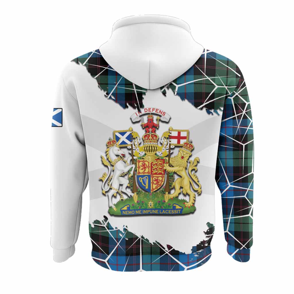 Guthrie Tartan Hoodie with Family Crest and Lion Rampant Grunge Style