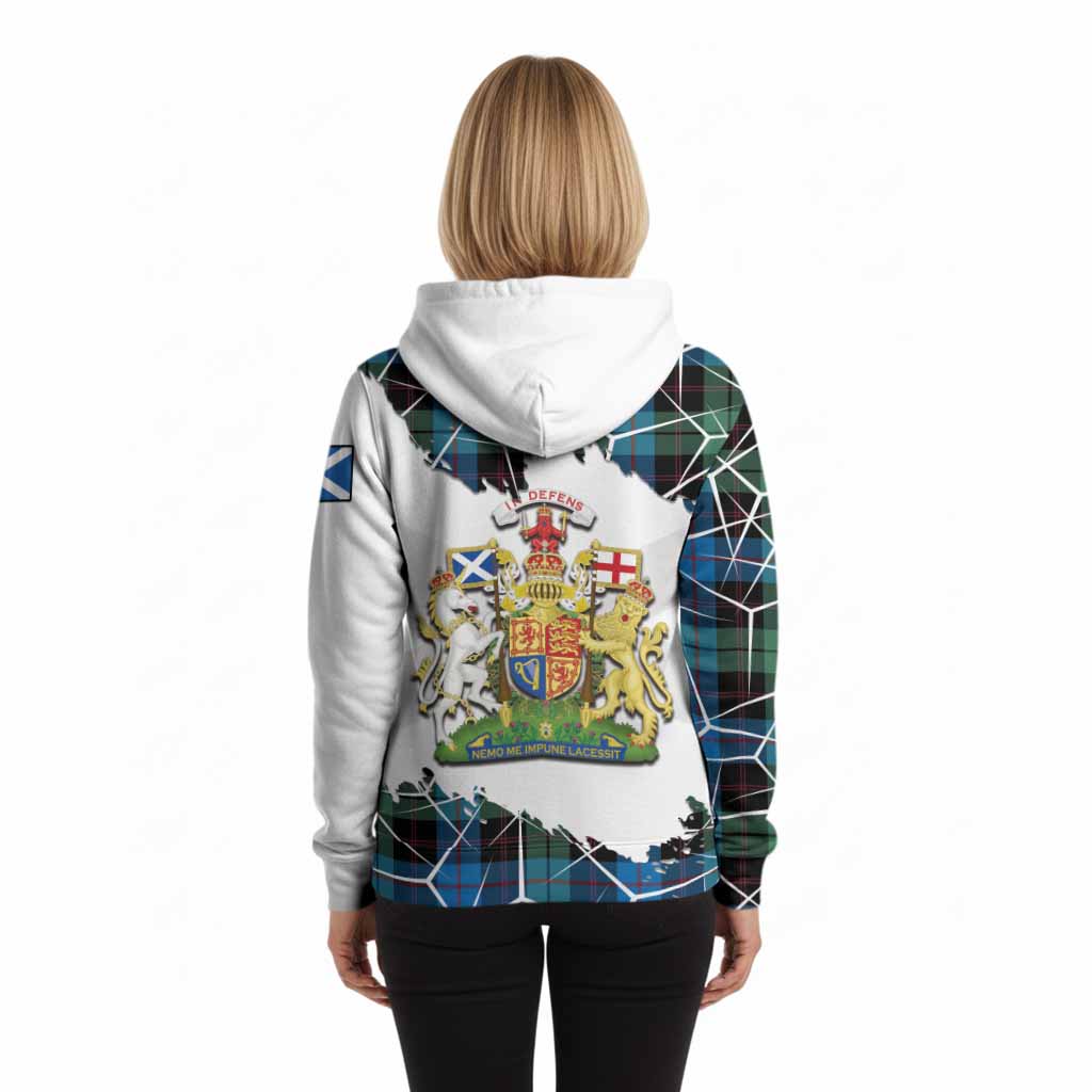 Guthrie Tartan Hoodie with Family Crest and Lion Rampant Grunge Style