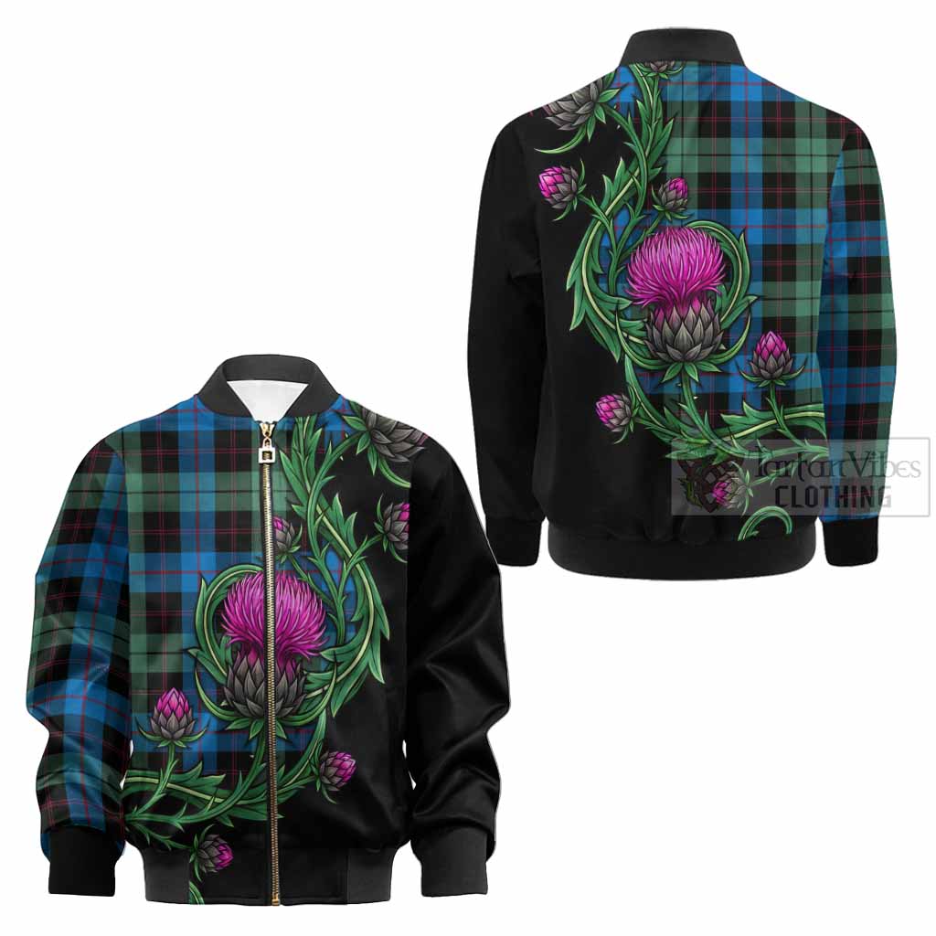 Guthrie Tartan Kid Bomber Jacket Resilient Scottish Thistle - Tartan Vibes Clothing