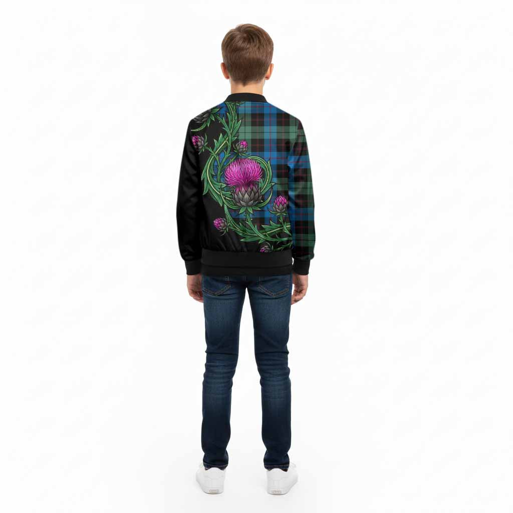 Guthrie Tartan Kid Bomber Jacket Resilient Scottish Thistle - Tartan Vibes Clothing