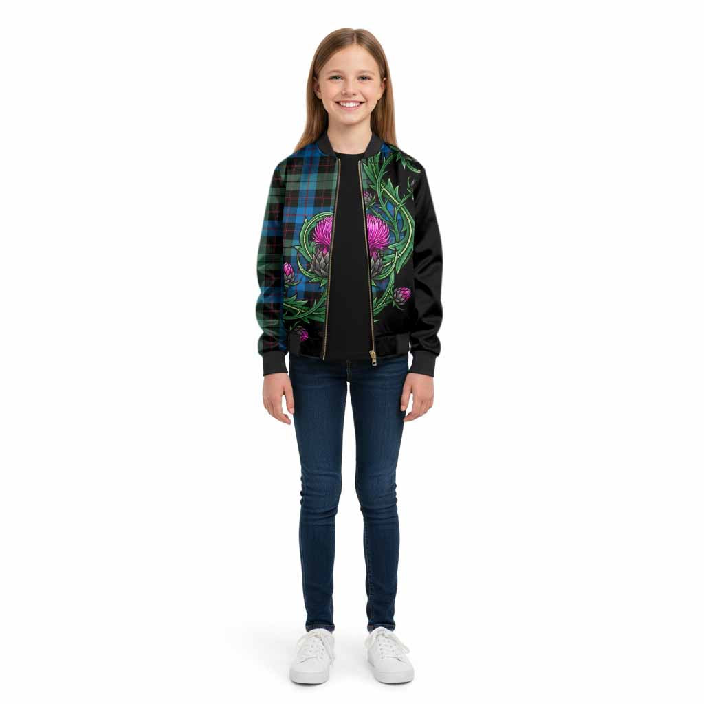 Guthrie Tartan Kid Bomber Jacket Resilient Scottish Thistle - Tartan Vibes Clothing