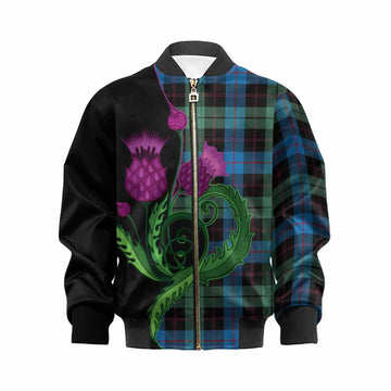Guthrie Tartan Kid Bomber Jacket Traditional Scottish Thistle