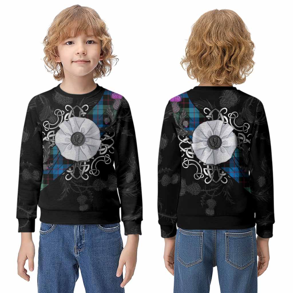 Guthrie Tartan Kid Knitted Sweatshirt Jacobite White Rose - Tartan Vibes Clothing
