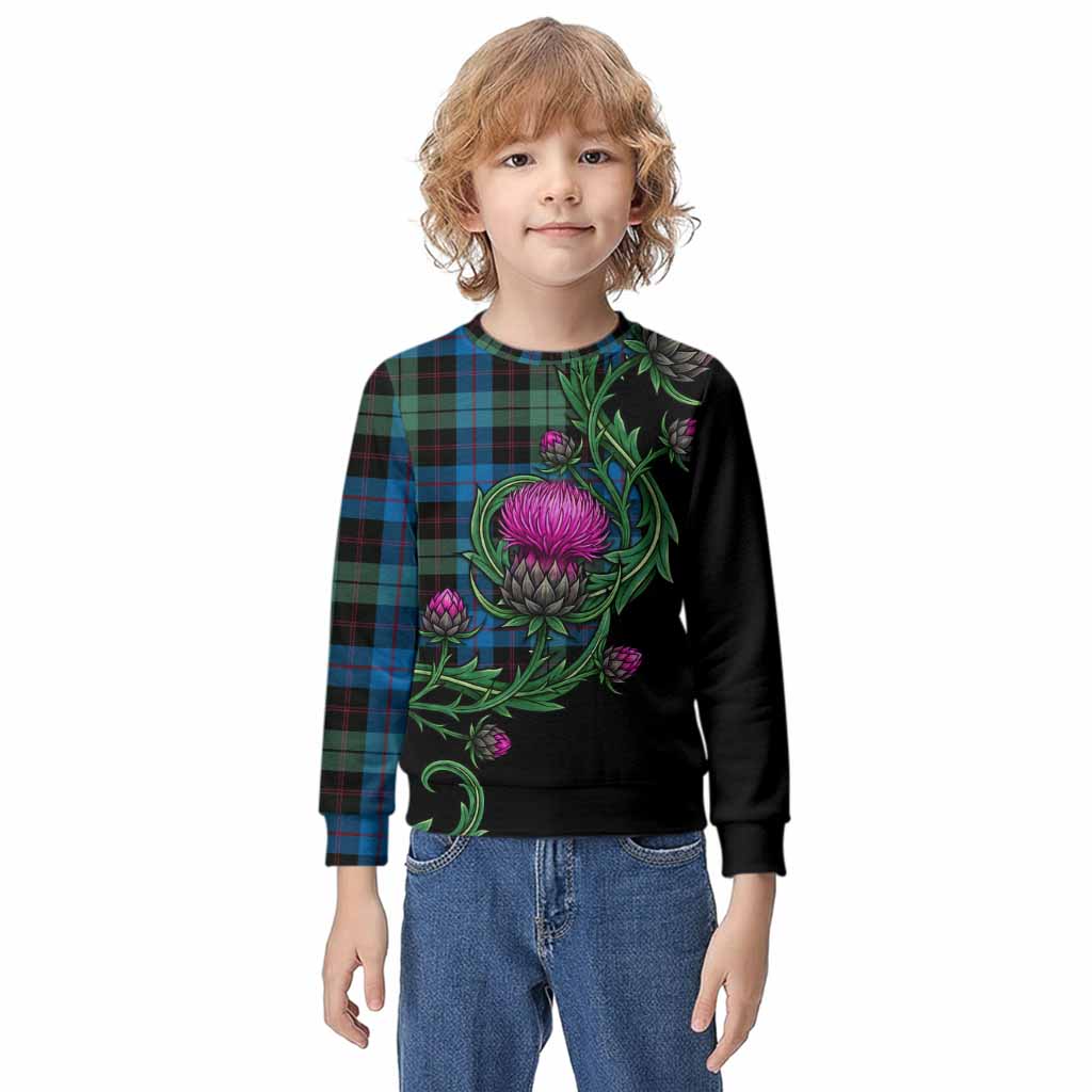 Guthrie Tartan Kid Knitted Sweatshirt Resilient Scottish Thistle Kid - Tartan Vibes Clothing