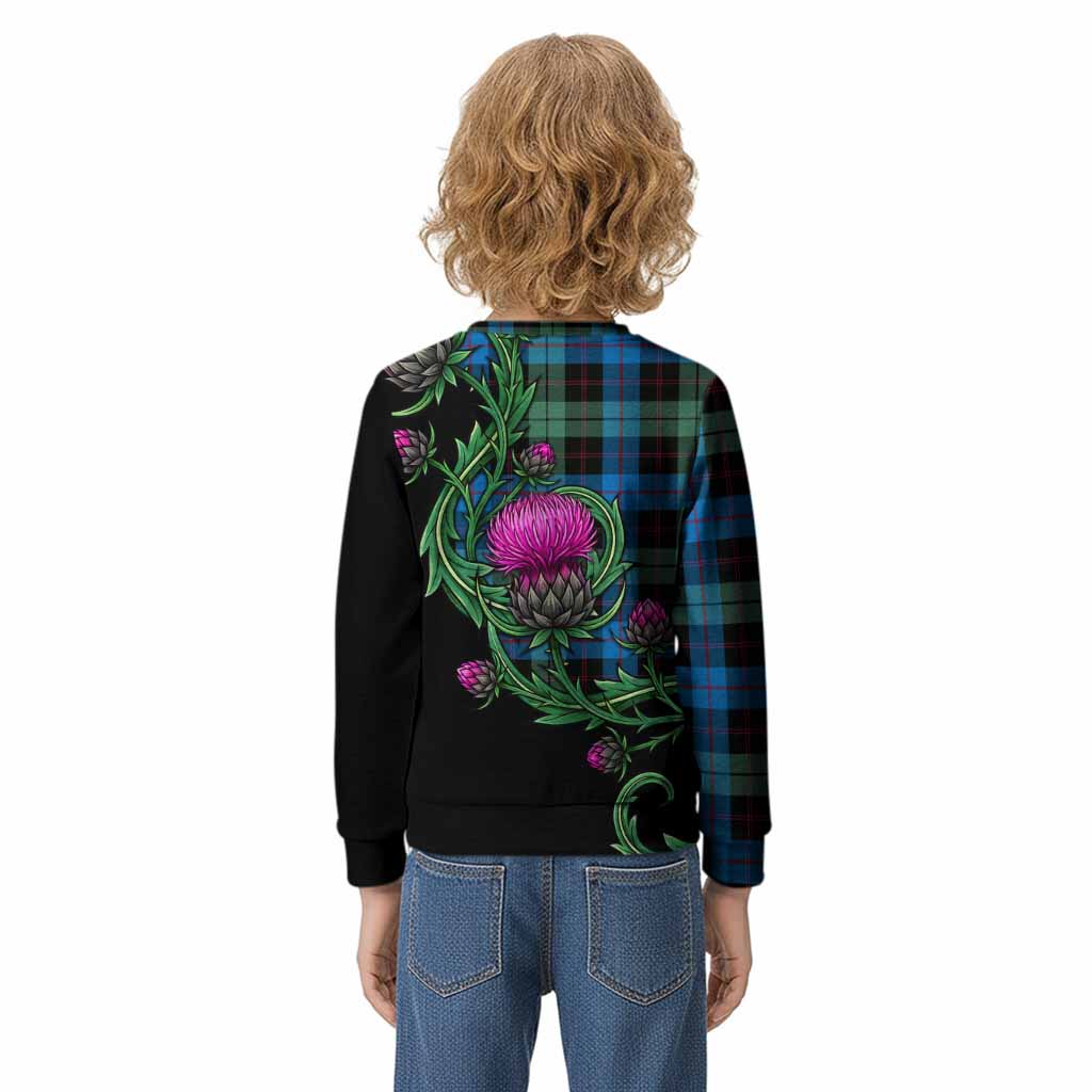 Guthrie Tartan Kid Knitted Sweatshirt Resilient Scottish Thistle - Tartan Vibes Clothing