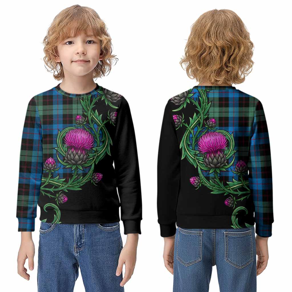 Guthrie Tartan Kid Knitted Sweatshirt Resilient Scottish Thistle - Tartan Vibes Clothing