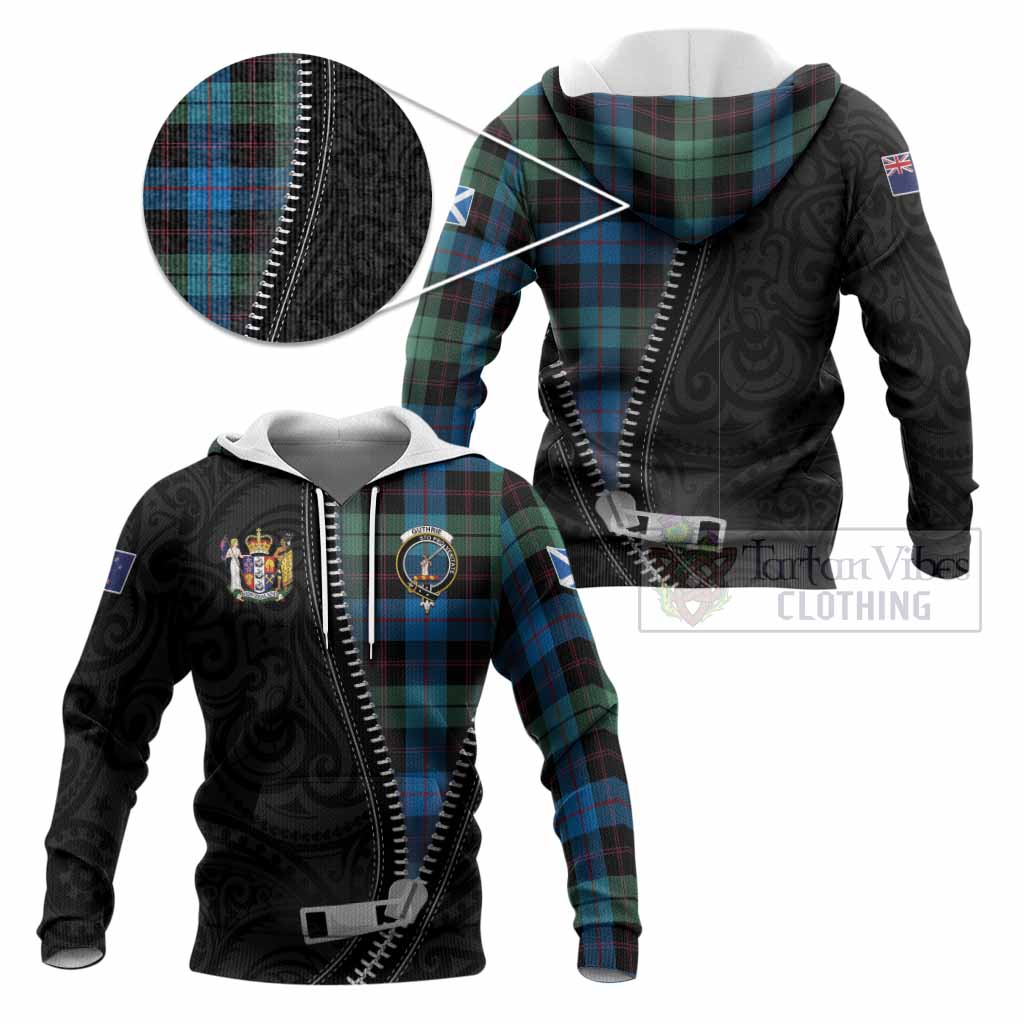 Guthrie Tartan Knitted Hoodie New Zealand Pattern Unique Zipper Stylized