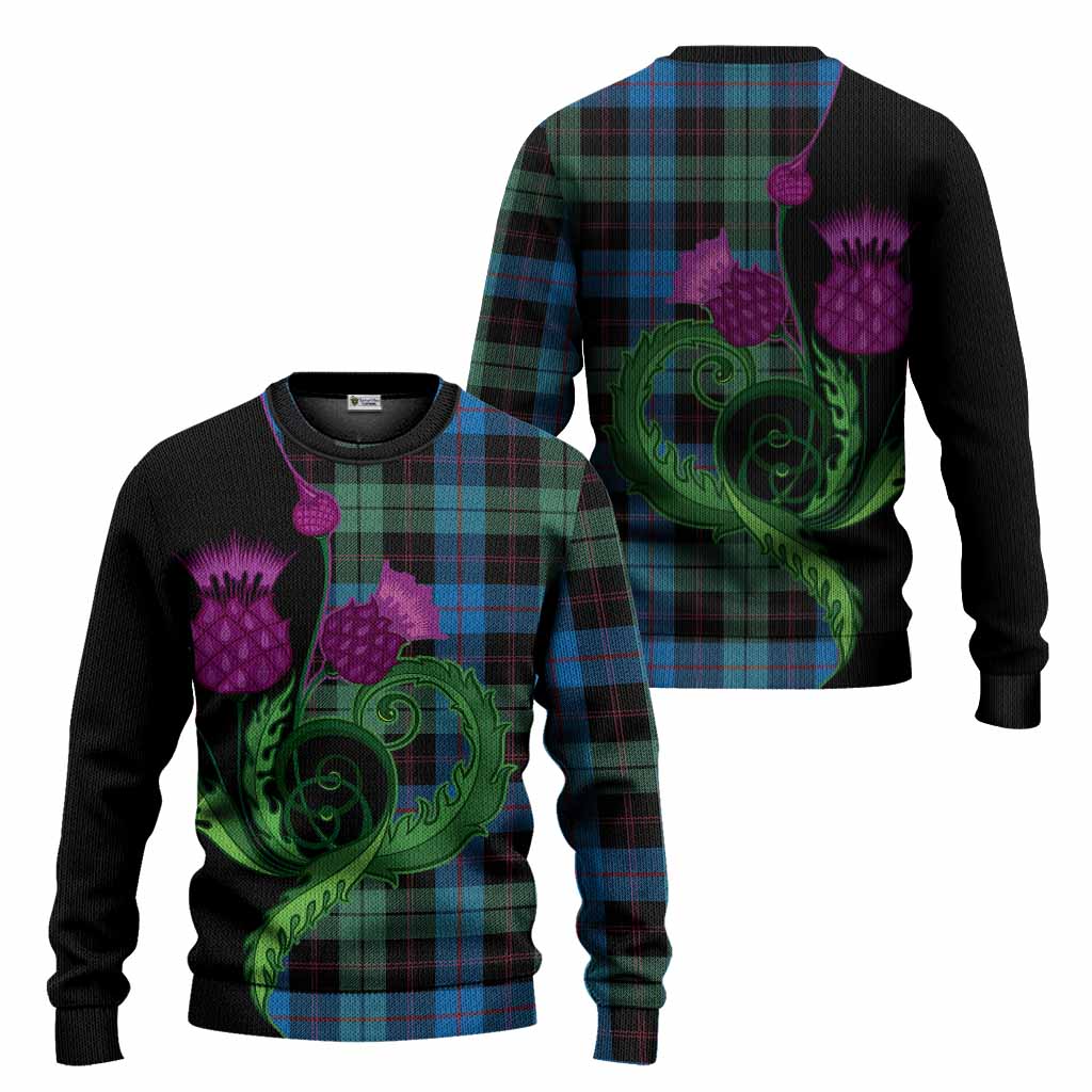Guthrie Tartan Knitted Sweater Traditional Scottish Thistle