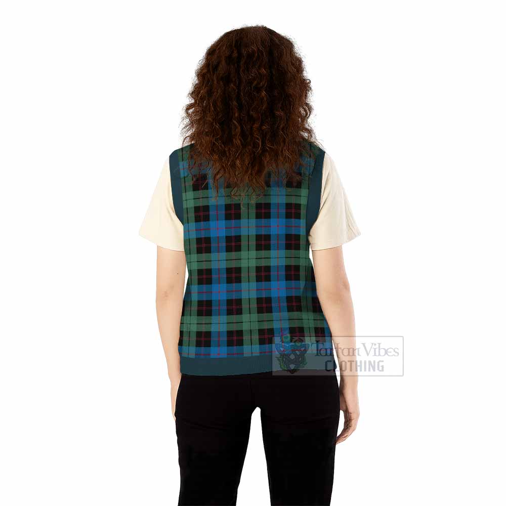Guthrie Tartan Knitted V-Neck Vest with Family Crest - Tartan Vibes Clothing
