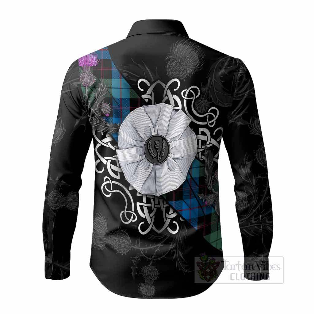 Guthrie Tartan Long Sleeve Button Shirts Jacobite White Rose - Tartan Vibes Clothing