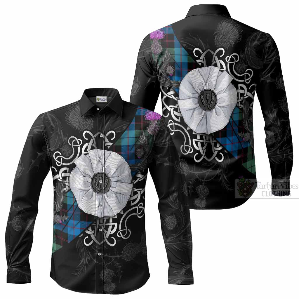 Guthrie Tartan Long Sleeve Button Shirts Jacobite White Rose Men's Shirt - Tartan Vibes Clothing