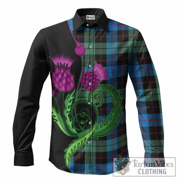 Guthrie Tartan Long Sleeve Button Shirts Traditional Scottish Thistle