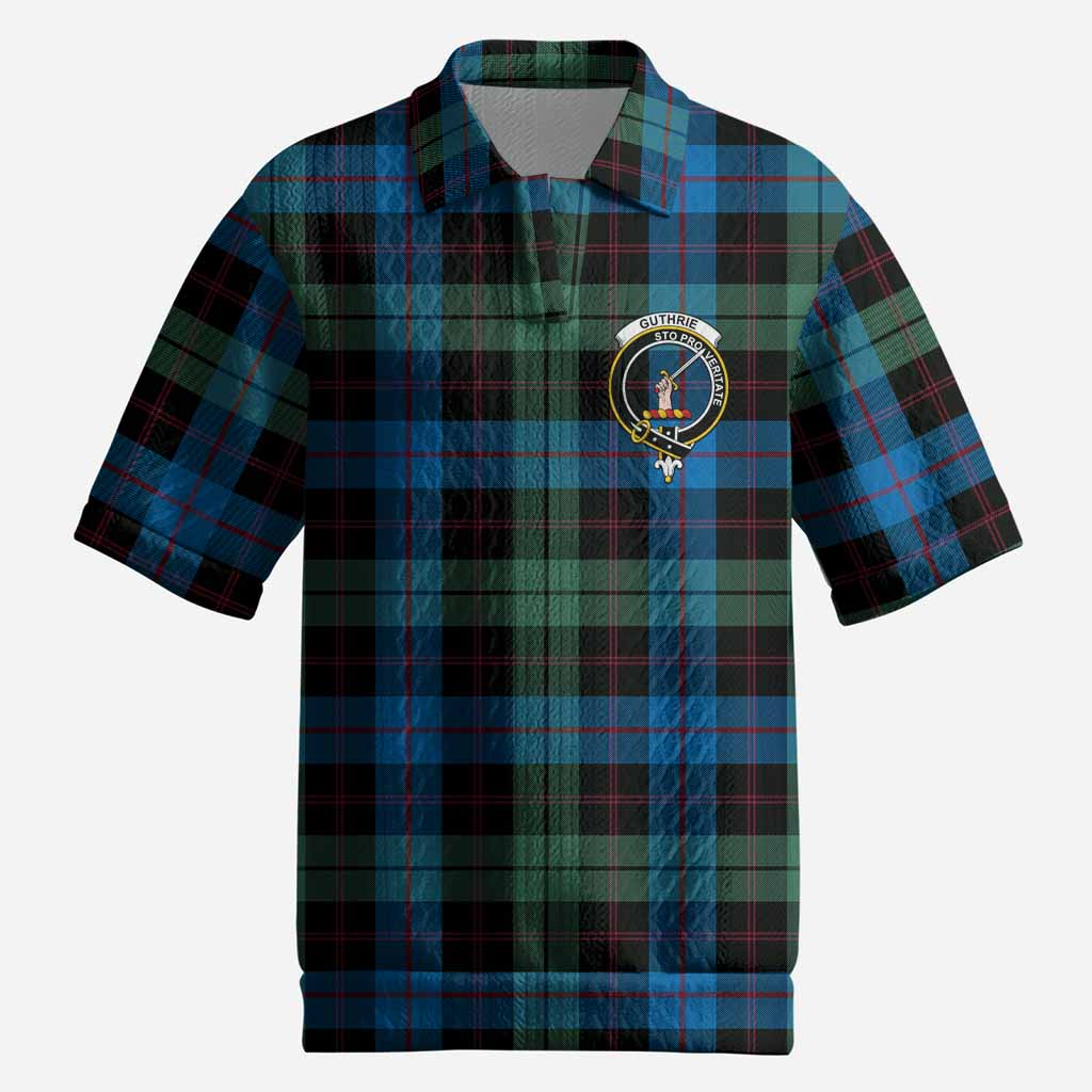 Guthrie Tartan Men’s Polo Sweater Top with Family Crest