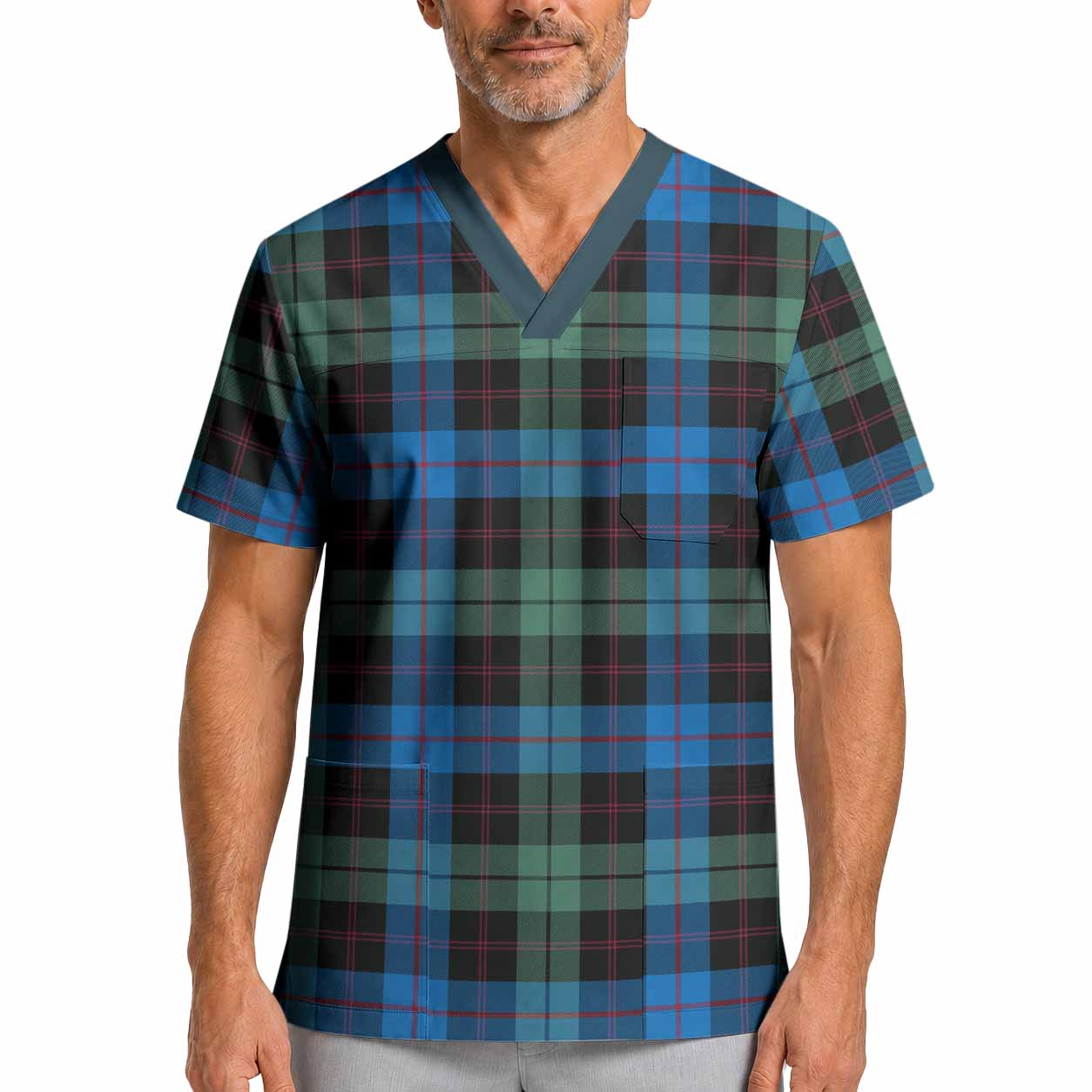 Guthrie Tartan Scrub Top XL - Tartan Vibes Clothing