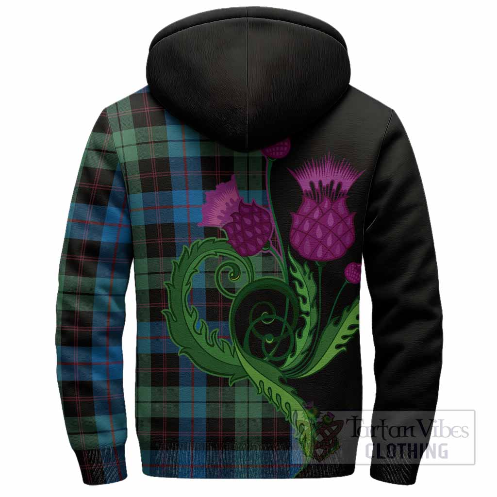 Guthrie Tartan Sherpa Hoodie Traditional Scottish Thistle