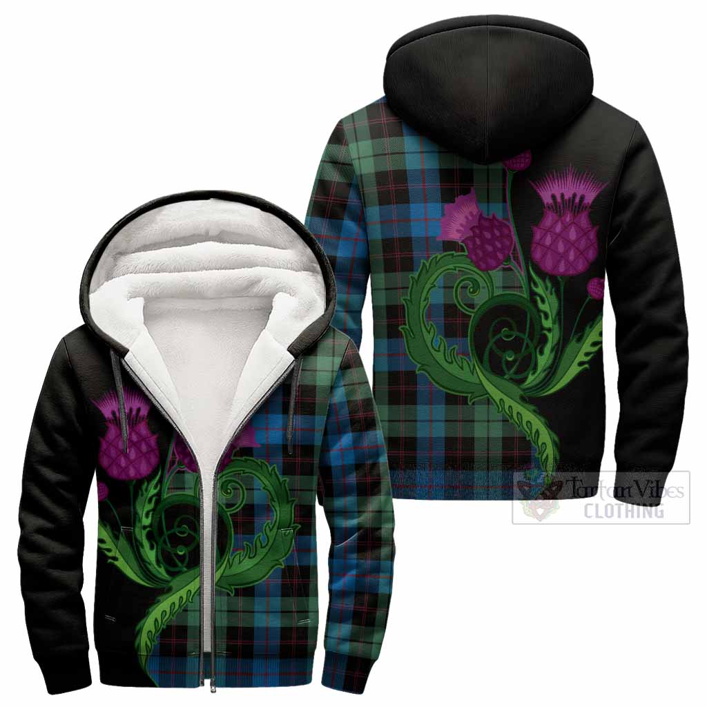 Guthrie Tartan Sherpa Hoodie Traditional Scottish Thistle