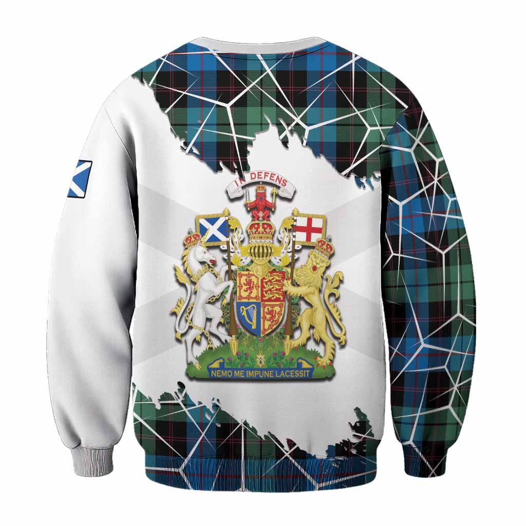 Guthrie Tartan Sweatshirt with Family Crest and Lion Rampant Grunge Style