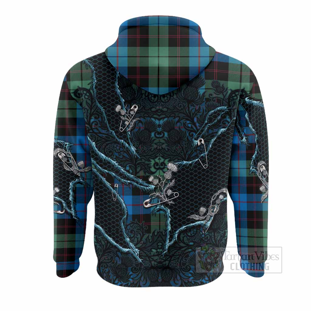 Guthrie Tartan Thistle Dark Gothic Hoodie - Tartan Vibes Clothing