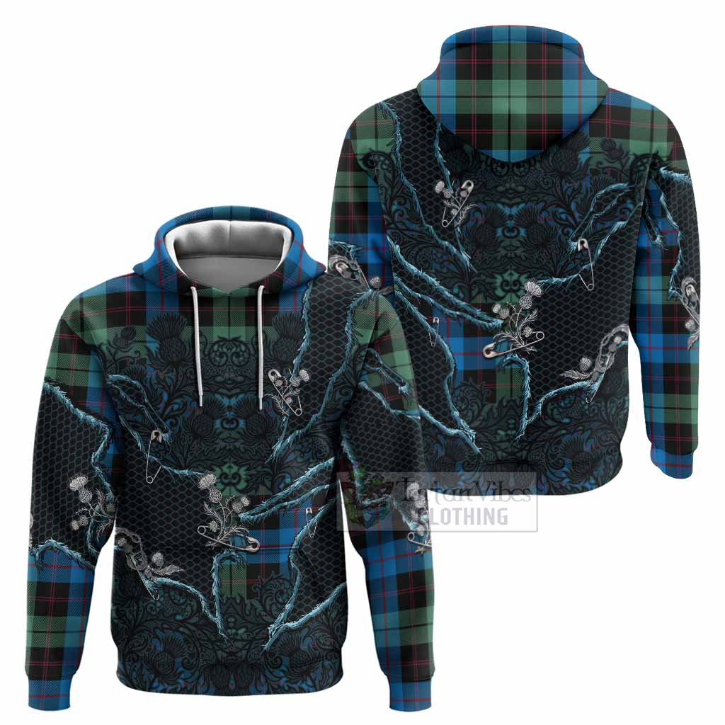 Guthrie Tartan Thistle Dark Gothic Hoodie - Tartan Vibes Clothing