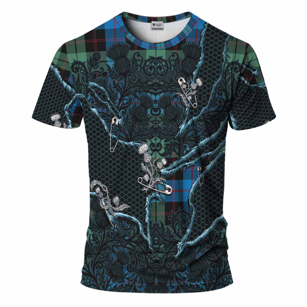 Guthrie Tartan Thistle Dark Gothic T-Shirt Kid's Shirt - Tartan Vibes Clothing
