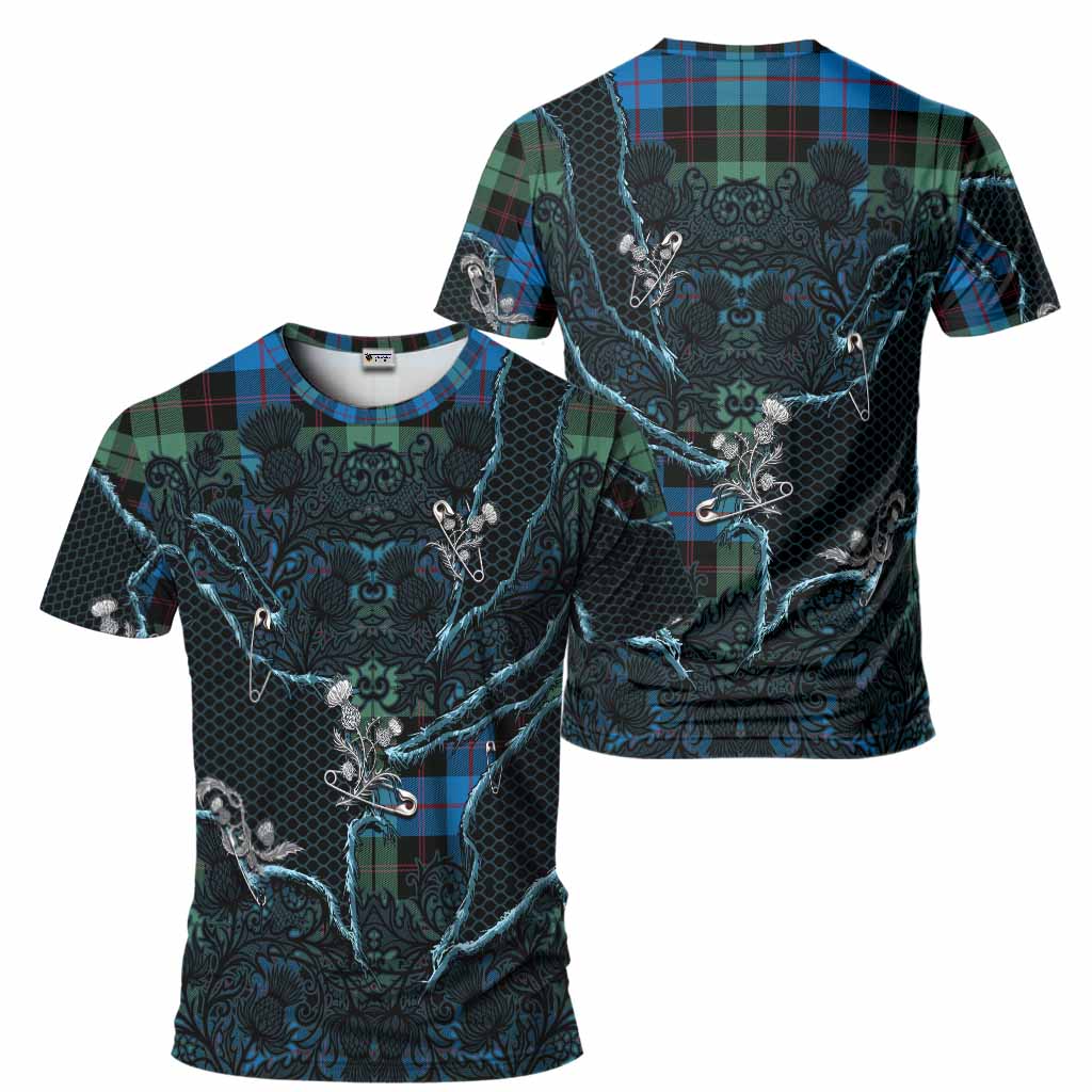Guthrie Tartan Thistle Dark Gothic T-Shirt - Tartan Vibes Clothing