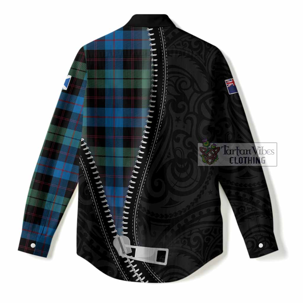 Guthrie Tartan Women Casual Shirt New Zealand Pattern Unique Zipper Stylized