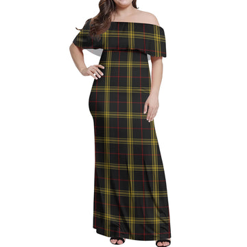 Gwynn Tartan Off Shoulder Long Dress Women's Dress - Tartan Vibes Clothing