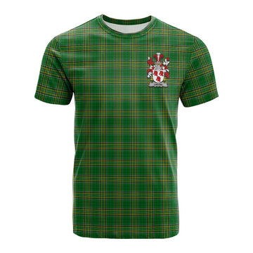 Gwynn Irish Clan Tartan Cotton T-shirt with Coat of Arms