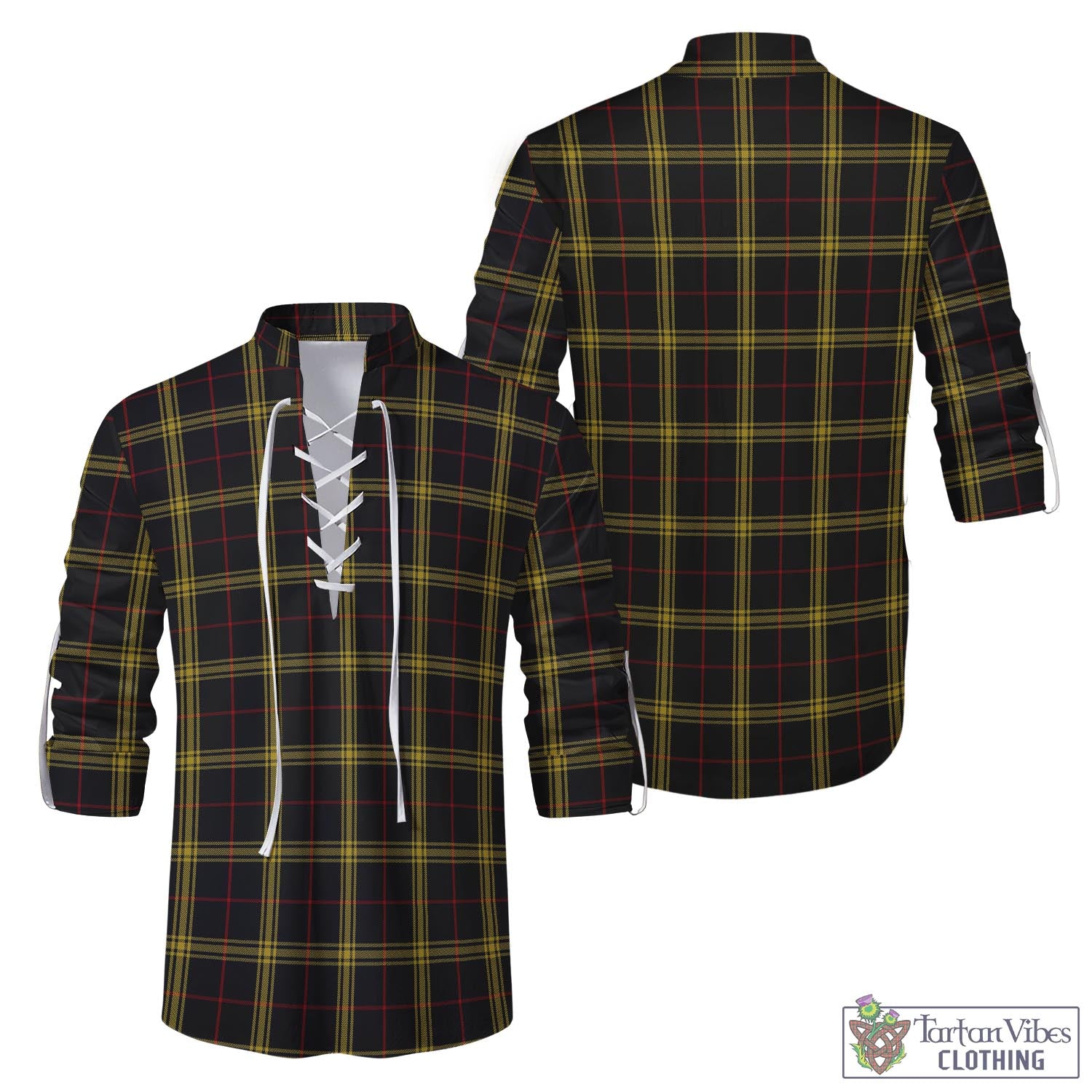 Tartan Vibes Clothing Gwynn Tartan Men's Scottish Traditional Jacobite Ghillie Kilt Shirt