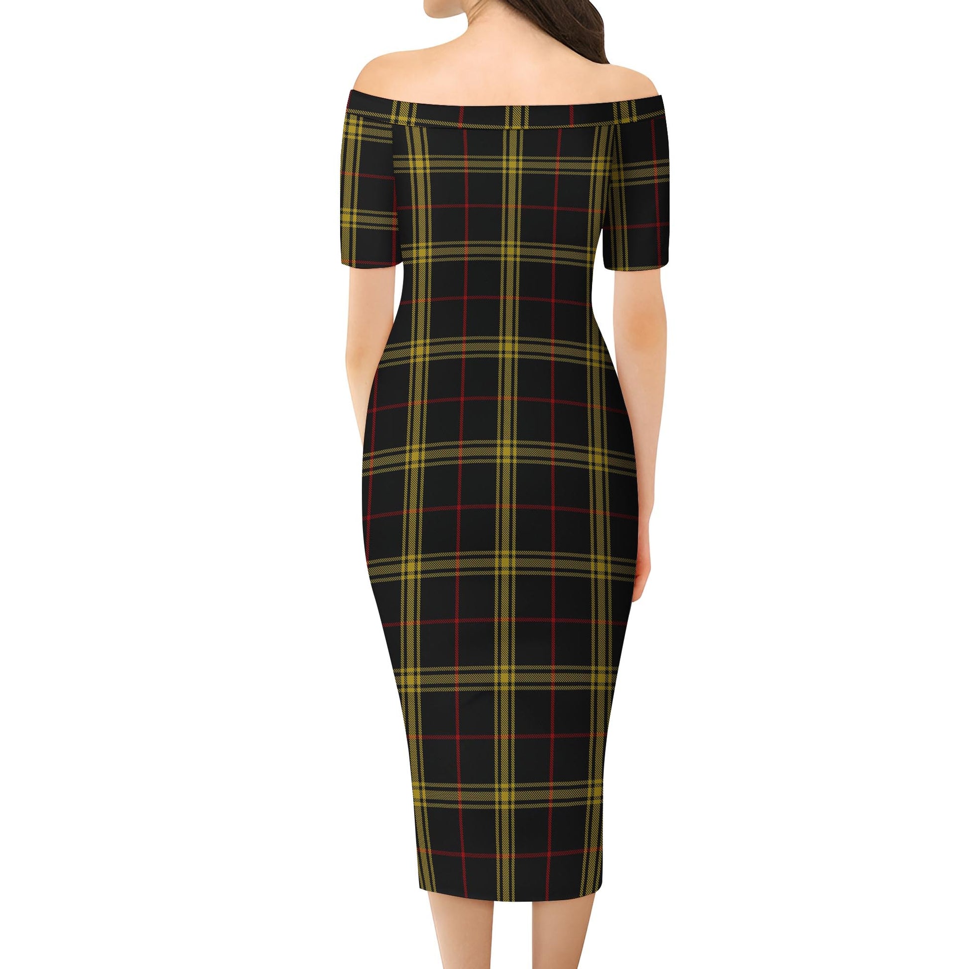 Gwynn Tartan Off Shoulder Lady Dress - Tartan Vibes Clothing