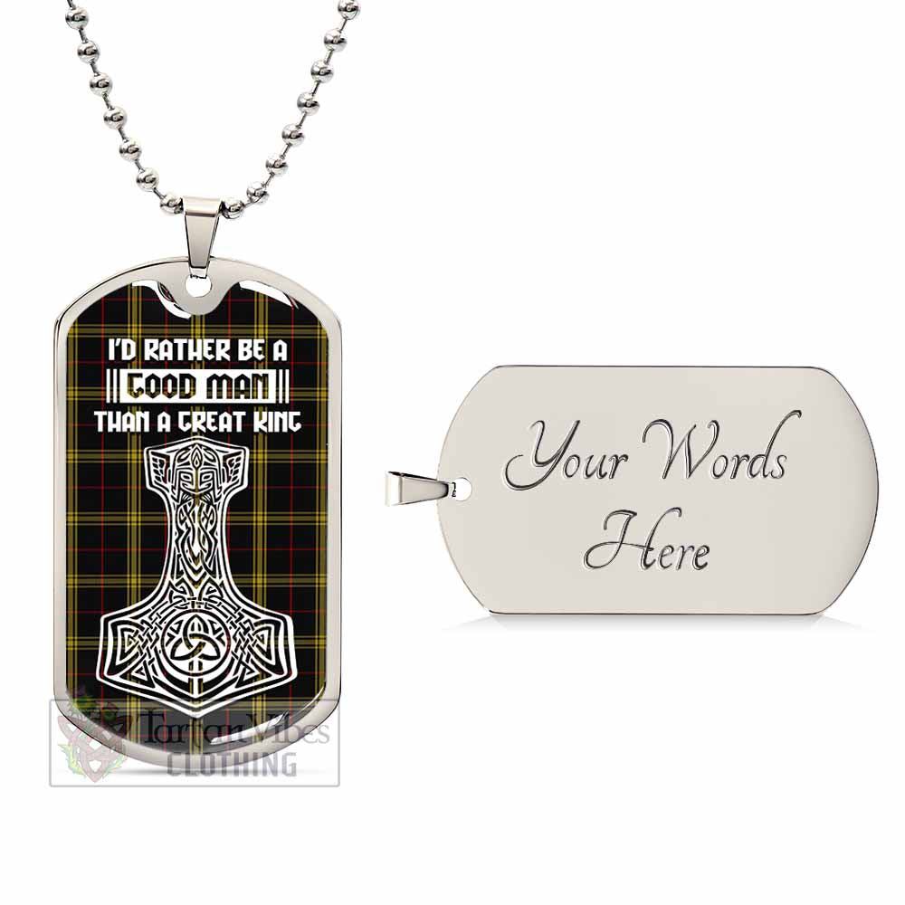 Gwynn Tartan Dog Tag Necklace Viking Mjolnir Style Silver Yes - Tartan Vibes Clothing