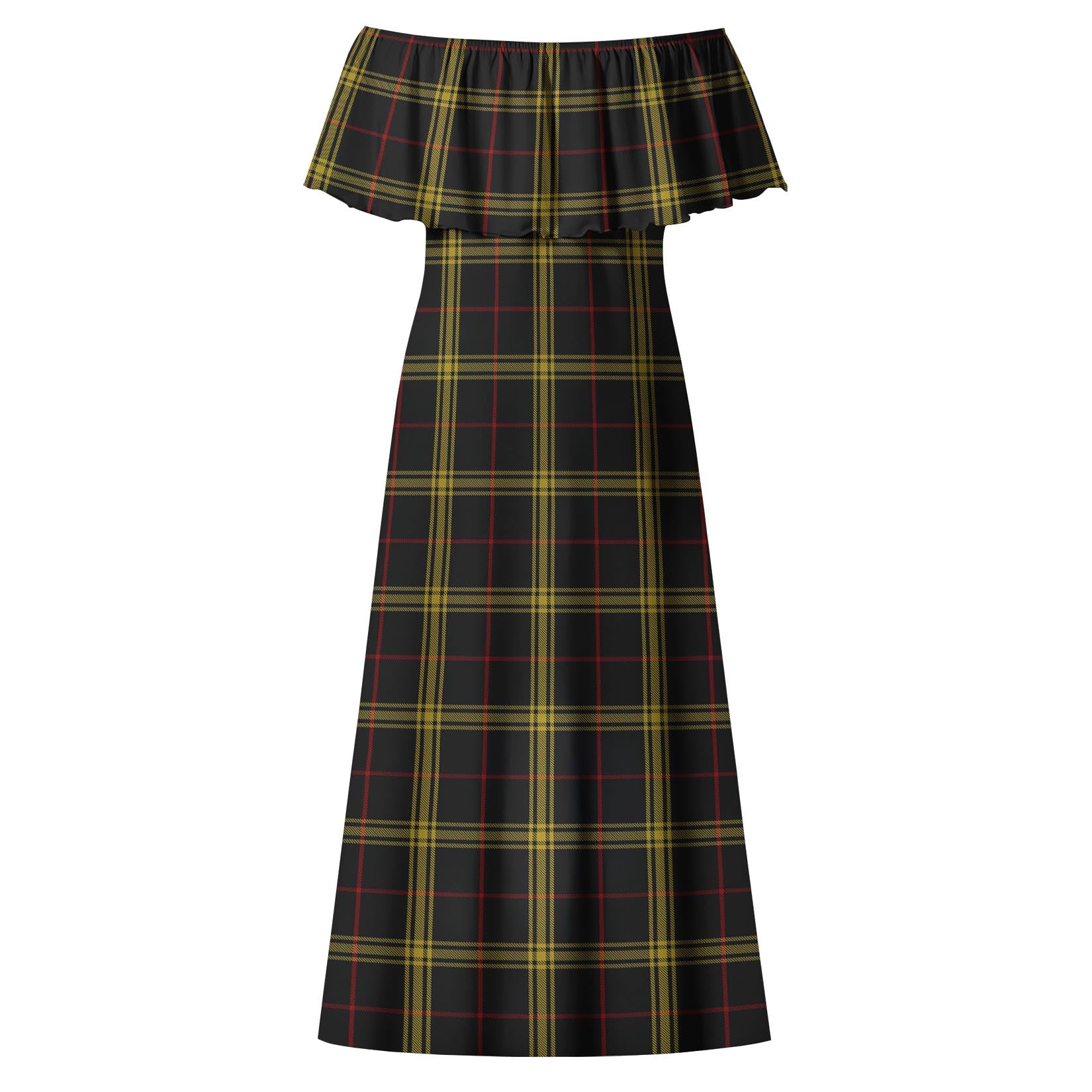 Gwynn Tartan Off Shoulder Long Dress - Tartan Vibes Clothing