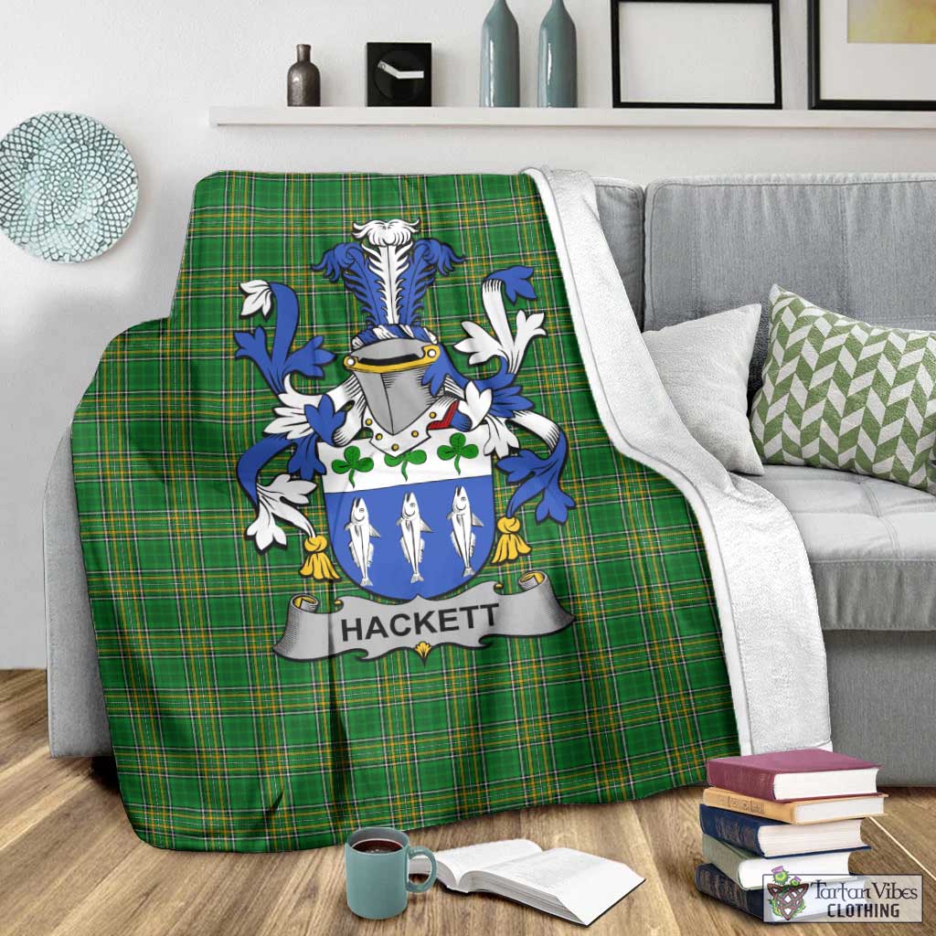 Hackett Irish Clan Tartan Blanket with Coat of Arms - Tartan Vibes Clothing