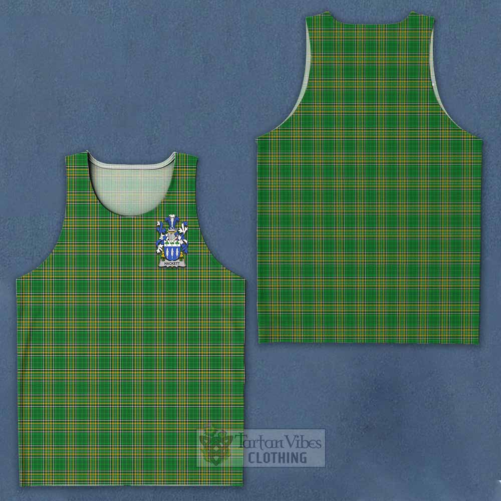 Hackett Irish Clan Tartan Men's Tank Top with Coat of Arms - Tartan Vibes Clothing