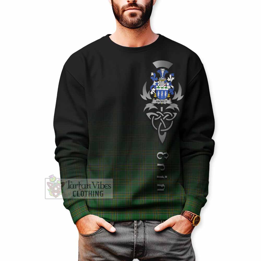 Hackett Irish Clan Sweatshirt with Coat of Arms Erin Go Bragh Celtic Inspired - Tartan Vibes Clothing