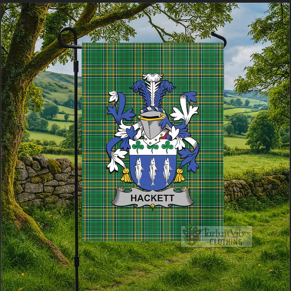 Hackett Irish Clan Tartan Flag with Coat of Arms
