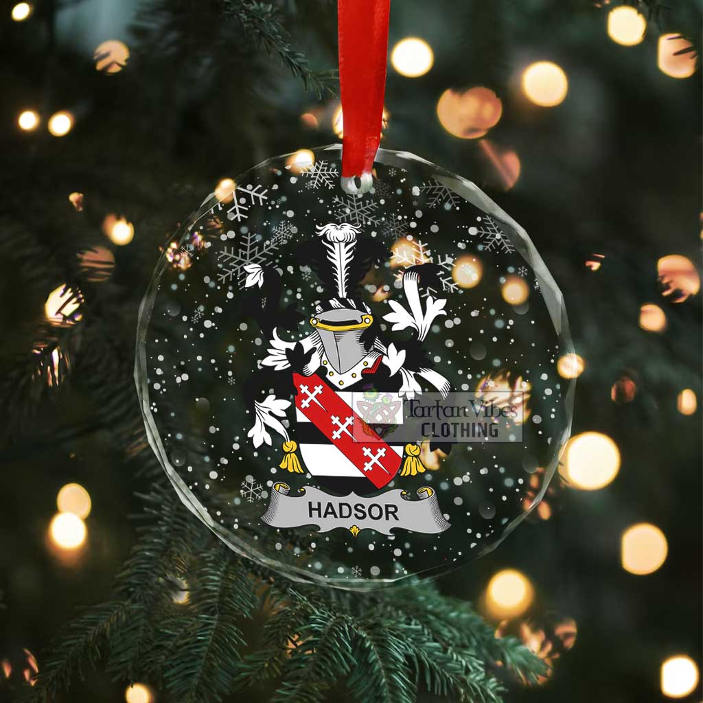 Hadsor Irish Clan Christmas Glass Ornament with Coat of Arms - 2D-tartanvibesclothing
