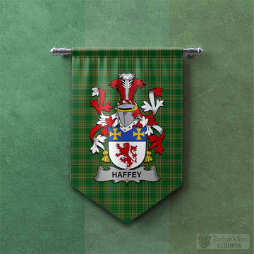 Haffey Irish Clan Tartan Gonfalon, Tartan Banner with Coat of Arms