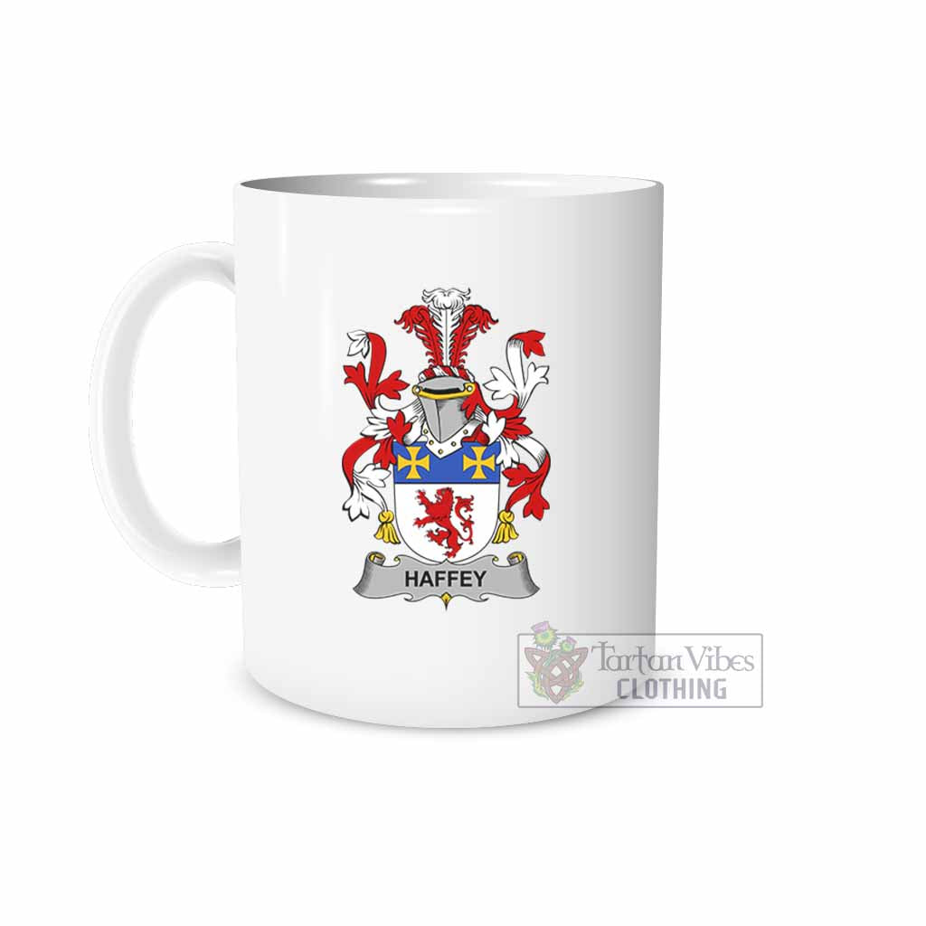 Haffey Irish Clan Coat of Arms Ceramic Mug White - 2D-tartanvibesclothing