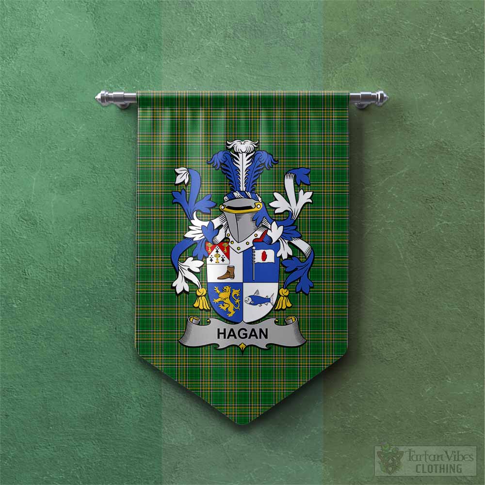 Hagan Irish Clan Tartan Gonfalon, Tartan Banner with Coat of Arms Chevron - Tartan Vibes Clothing
